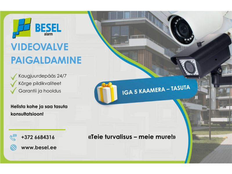 Paigaldame videovalvesüsteemi kiiresti ja kvaliteetselt.