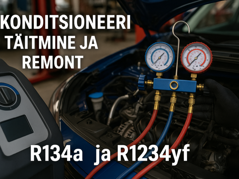 Konditsioneeri täitmine R134a ja r1234jf
